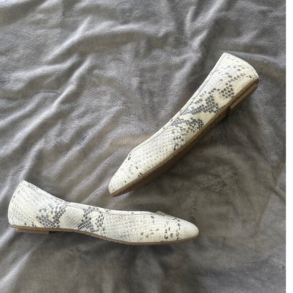 ELAINE TURNER Womens Shoes Gray White Snakeskin Flats Ballerina Spring 10 - Picture 4 of 12